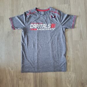 NHL Washington Capitals Gray T-Shirt with Red Stitching Athletic Material Size M